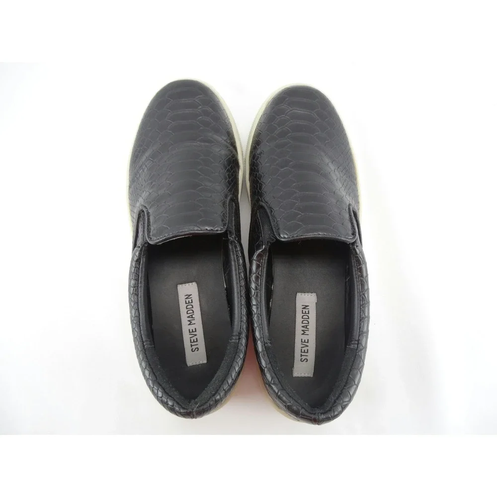 STEVE MADDEN DUPLEXX CROC PRINT BLACK PLATFORM SNEAKERS‎ SZ 9 M